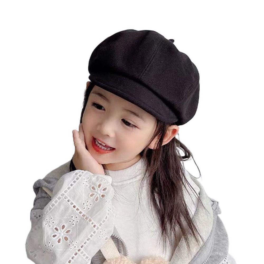 Woolen Kids Berets Warm Painter Hat Autumn Winter Baby Beret Hat  Boys Girls