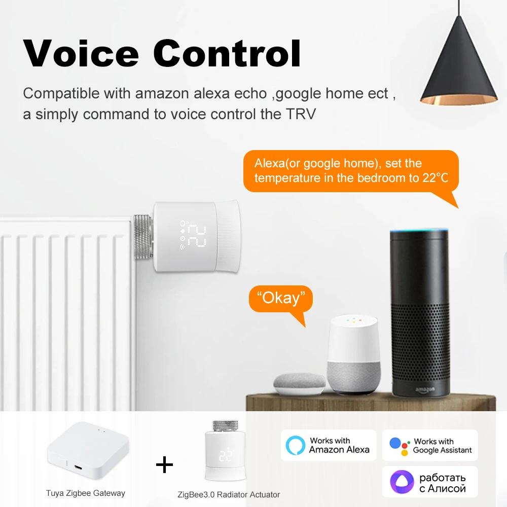 Tuya ZigBee 3.0 Новый интеллектуальный радиаторный приводной клапан программируемый термостат температурный обогреватель голосовое управление для Alexa Google Home