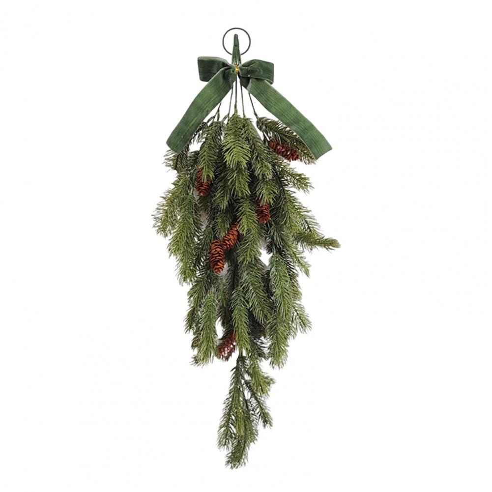 Elegant Holiday Swag Indoor Outdoor Holiday Decoration Festive Christmas Teardrop Swag with Pine Branches Faux Pine for Indoor