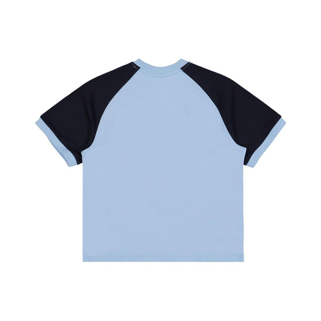 Adidas Originals X Sporty & Rich SS23 Полосатая контрастная футболка с логотипом и принтом логотипа Свободная повседневная футболка с короткими рукавами Женские топы Синие IN5250