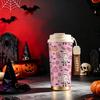 532ml Coffee Cup Halloween Ghost Pumpkin Flower MotifOutdoor Water Cup Holiday Creative Cup Halloween Limited Cup