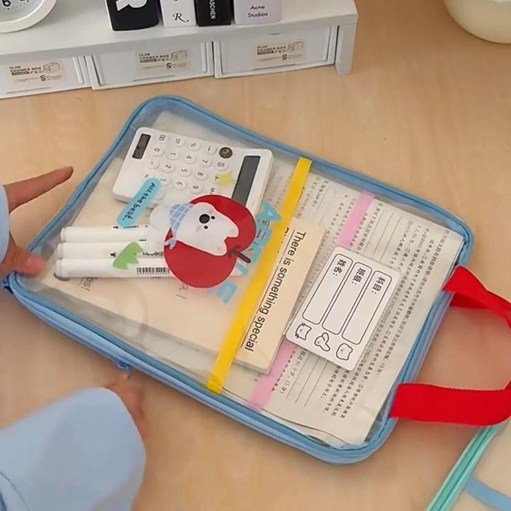 Transparent Test Paper Storage Bag Rabbit File Folder Bag INS Cartoon File Bag Students