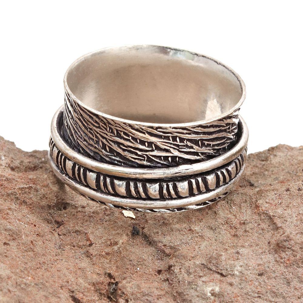 Серебряное кольцо-спиннер для женщин, четыре кольца-спиннера, серебряное ювелирное кольцо "10"