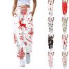 Женские повседневные модные рождественские принтованные повседневные брюки спортивные брюки длинные брюки брюки с эластичной резинкой на талии