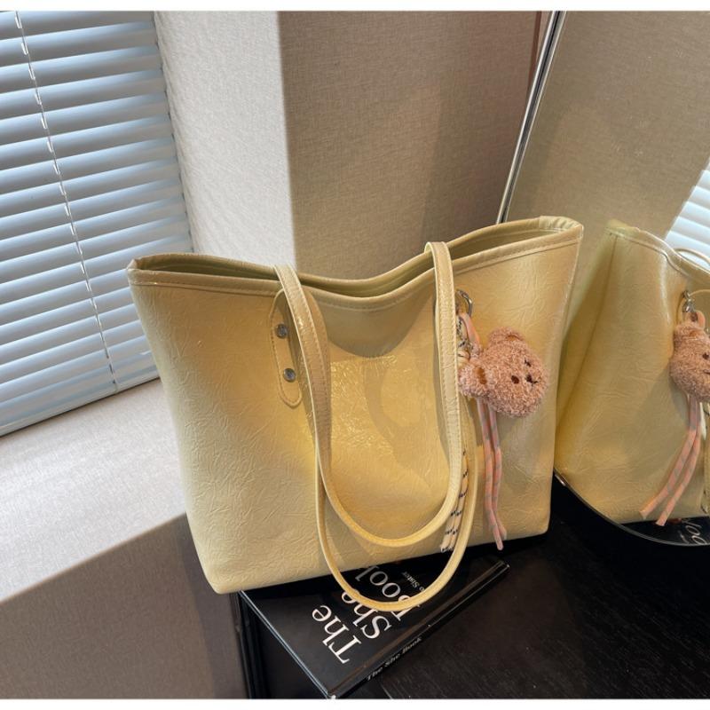 Сумка большой вместимости женская летняя универсальная новая простая на плечо премиальной текстуры сумка-тоут для поездок на работу