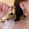Light Luxury Tassel Dangle Earrings Exaggerated Vintage Earrings Rhinestone Peacock Earrings  Women