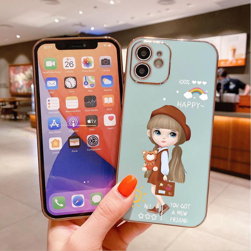 Для Redmi Note 13 Pro 12 Pro 12S 11 Pro 11S 10S OPPO A38 A77s A96 Realme C33 C65 OnePlus мягкий TPU полный объектив защитный чехол для телефона для милой девушки