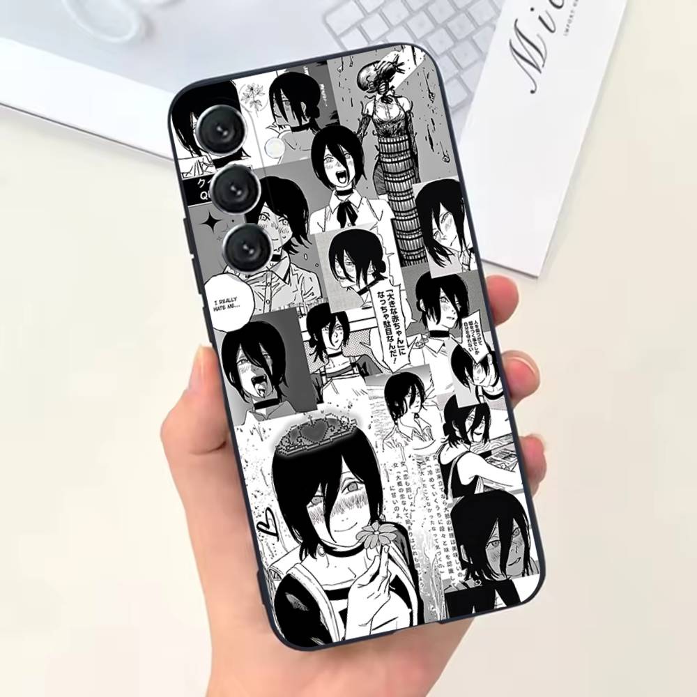 Чехол для телефона C-Chainsaw Man R-Reze Для Samsung Galaxy A73,31,32,72,41,53,52,71,22,5G,Note,J7,8,9 Мягкий черный чехол