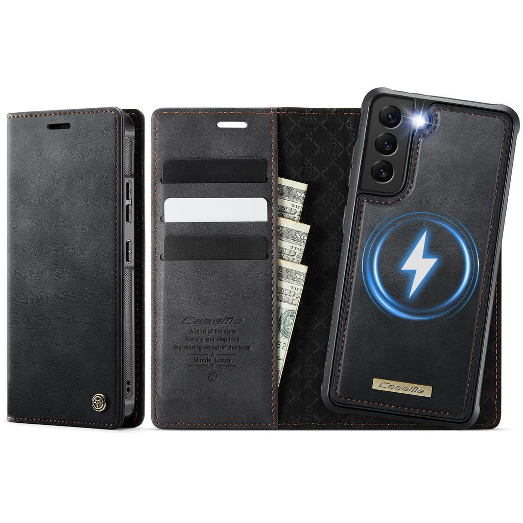 For Samsung Galaxy S22+ 5G Case CASEME C49 Compatible with MagSafe RFID Blocking Detachable Wallet Leather Phone Cover