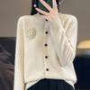 Женский кашемировый кардиган QingHe 30% кашемира - Мягкий и теплый свитер из смесовой шерсти