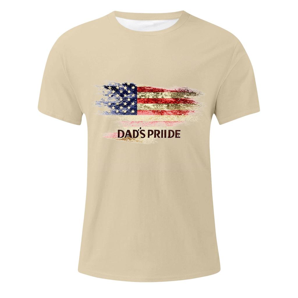Мужская футболка с принтом флага ко Дню отца, мужской свободный повседневный топ с коротким рукавом