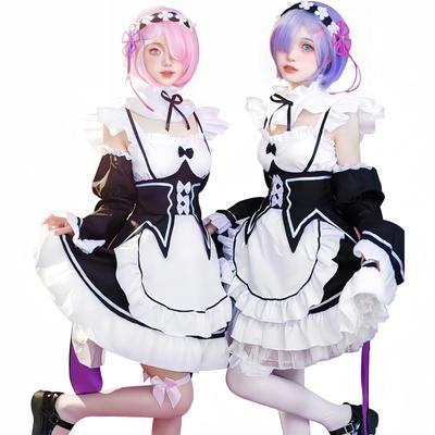 NOKIJP ReZero Нацуки Косплей Костюм Рем Рам Наряд Двойняшек Горничных Аниме Взрослый