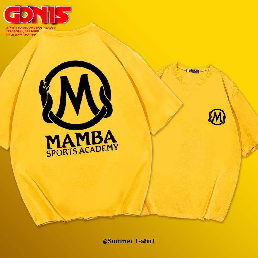 Mamba Memorial Short Sleeve T-Shirt Men's Lakers Black Mamba Teen High School Student Basketball Training Suit