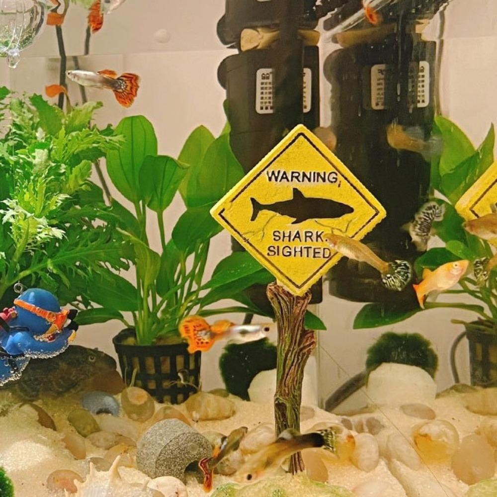 Искусственный знак «Осторожно, акулы» Смола Предупреждающий знак для аквариума Фон для аквариума Аквариум