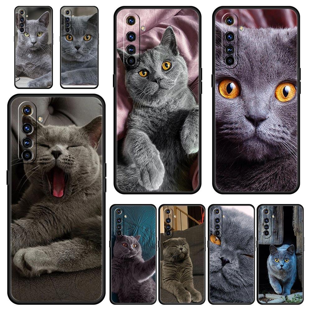 Phone Case For Realme 12 11 10 9 8 5G 7 6 GT5 GT3 GT2 Pro Plus C21 C11 C25 C35 GT Neo 2 3 3T 5 Cover British Shorthair Cat