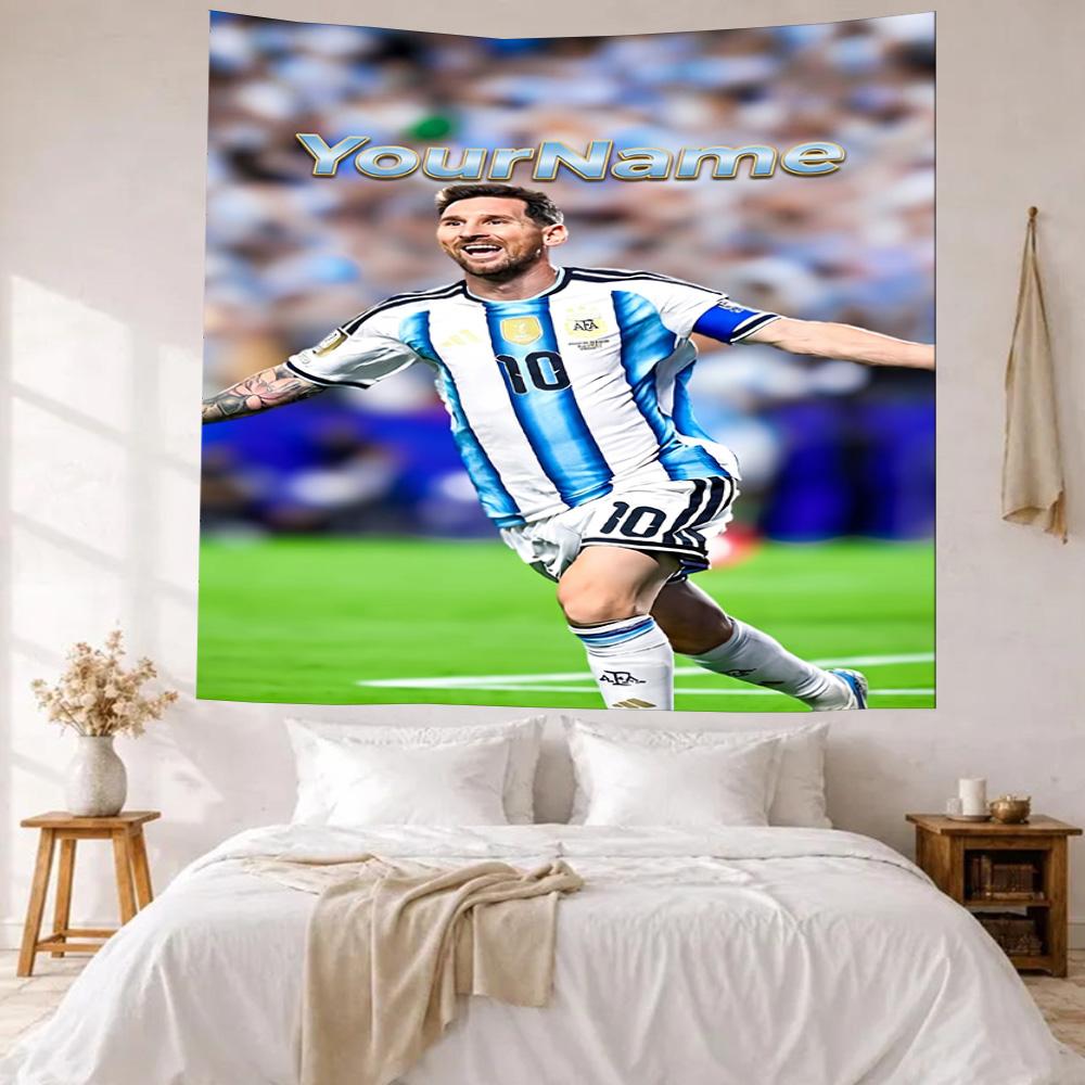 Messi Custom Your Name Wall Decor Tapestry Art For Pet Memorial Birthdaywedding Party Backdrop Family Gift