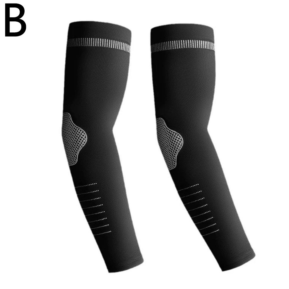 1Pair Summer UPF50+ Arm Sleeves Cool Feeling Breathable Ice Silk Cycling Sleeve Running Fishing Sunscreen Arm Support Unisex New