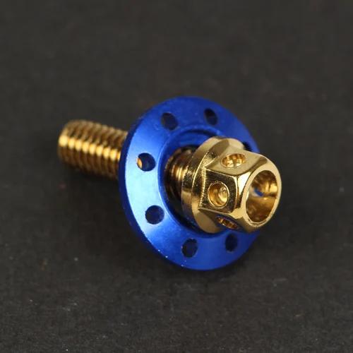 Motorcycle Electric Car Modified Fender Screw Flat Fork Stainless Steel Color Screw M6 Outer Hexagon Flange Cap Pad