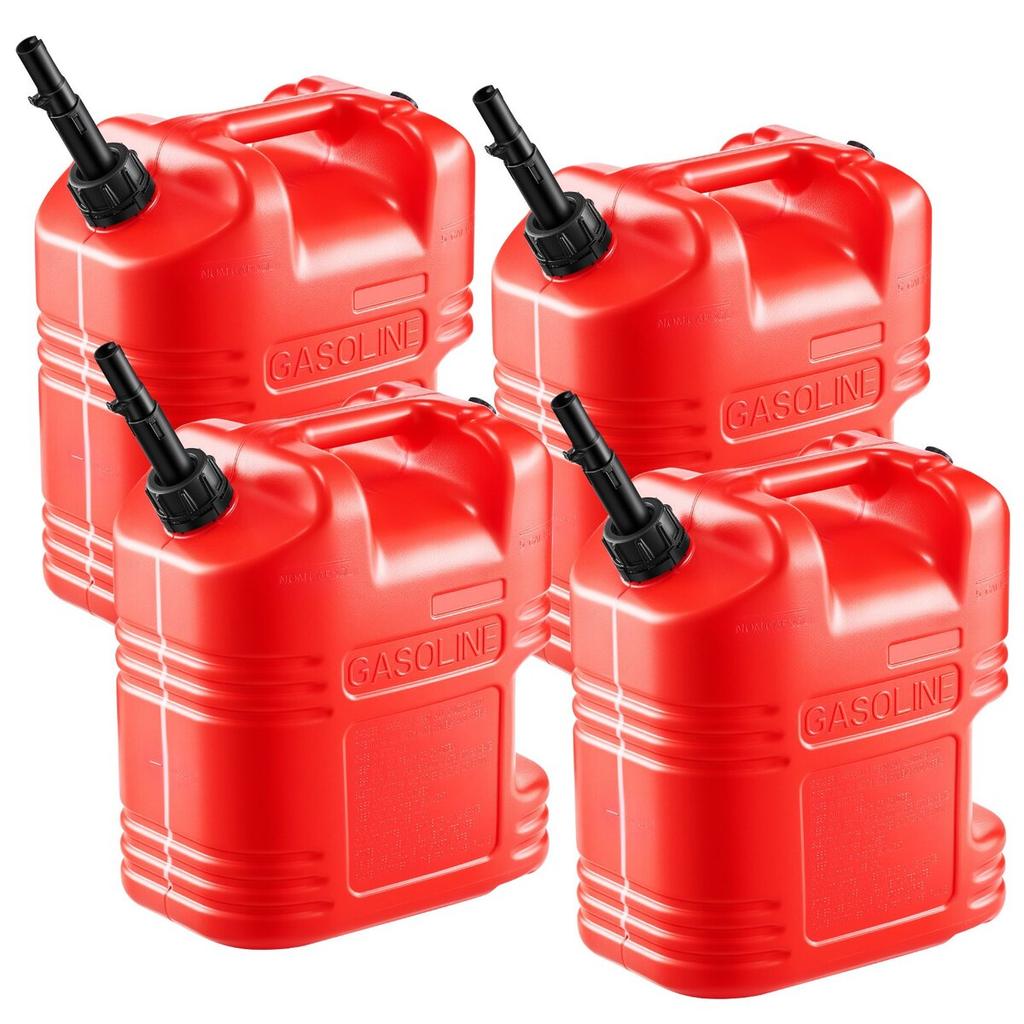 Fuel Container, 19 L, Gas Tank with Spout & Clear Scale, 15 L/min Max Flow Rate, Secure & Leak-proof, Portable Flat Fluid Container for Most Cars