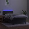 Vidaxl Łóżko Kontynentalne Z Materacem I Led, Szary Aksamit, 90X190 Cm