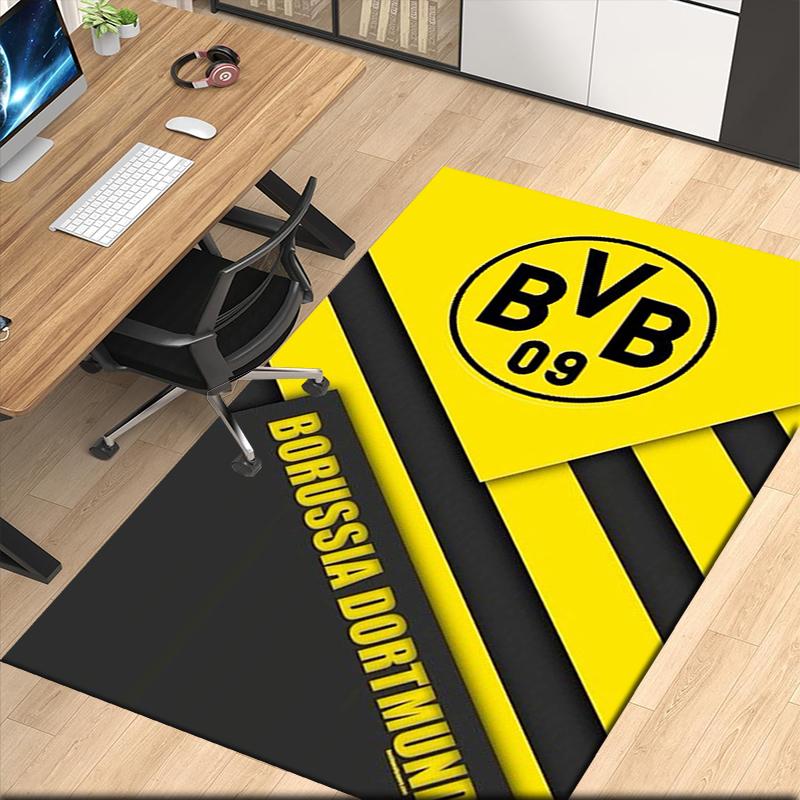 Borussia Dortmund Printed Carpet, for Office Chair Living Room Bedroom Kitchen Room Decor Gifts.