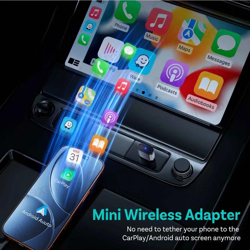 Ottocast Mini Nova Wireless Adapter CarPlay Android Auto Bluetooth WiFi USB Dongle Cube 3.0 for Nissan Ford Renault Mazda VW Ben