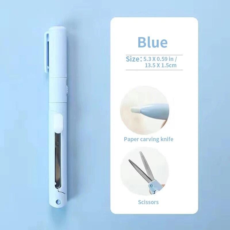 1 шт. Мини Портативные Ножницы Нож Для Резки Бумаги 2 В 1 Многофункциональные Карманные Ручки Форма Скрапбукинга Резьба Резка Художественные Инструменты