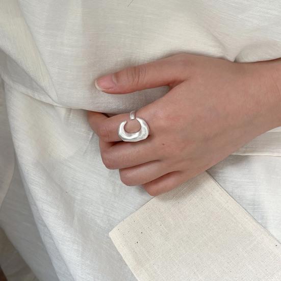 Простое серебряное кольцо с регулируемым открытым кольцом, минималистичное широкое кольцо ручной работы, парные украшения для мужчин и женщин