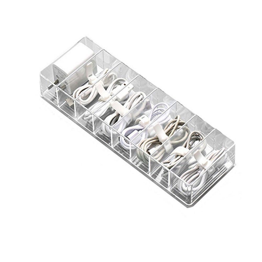 Plastic Lid Holder Anti Dust Boxes Charger Wire Storage Cable Storage Box Data Line Storage