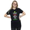 Elf Женская/Дамская хлопковая футболка оверсайз с рождественским принтом 'Christmas Cheer Text'