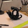 3D-печатная фигурка кошки Черная фигурка, Современная статуэтка котенка, Фигурка животного для украшения рабочего стола дома, Подарок для любителей