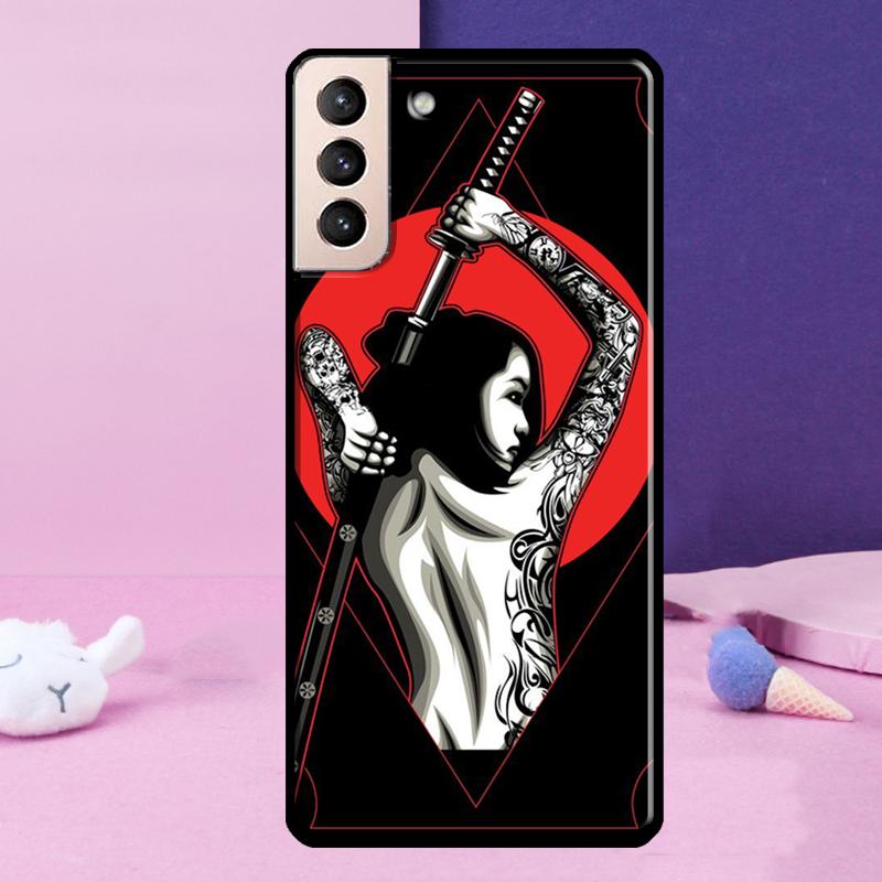 Чехол для телефона Аниме Девушка Самурай для Samsung Galaxy S25 Ultra S24 S23 Ultra S9 S10 S20 S21 S22 Plus S24 FE