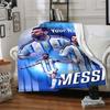 Football Messi Personalized Text Blanket Multi-purpose Personalized Blanket Durable Comfort Perfect for Chair Livingroom Nap Bed for All Occasions