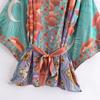 Женские повседневные топы для сна в пляжном стиле для отпуска, летняя мода, высококачественное легкое роскошное свободное кимоно с ретро-принтом