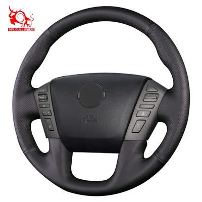 Индивидуальная крышка рулевого колеса автомобиля DIY из углеродного волокна, роскошный стиль, из искусственной кожи, для Nissan Patrol Frontier Armada Titan XD