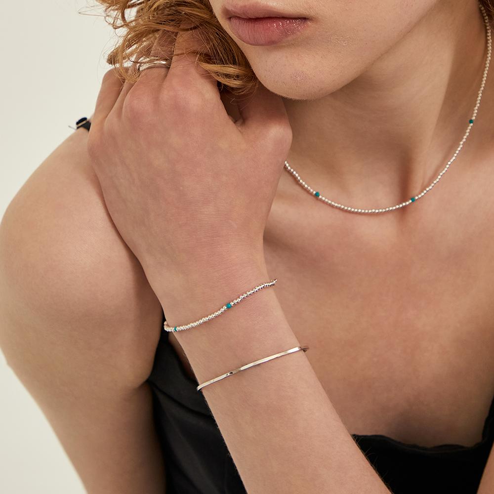 Браслет Lunne Серебро 925 Бирюзовый Наконечник 'Бриз' #Lsb24
