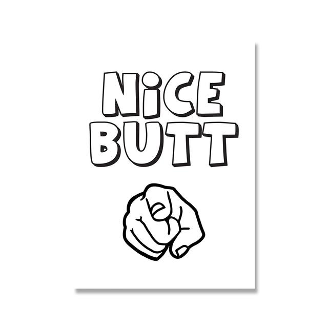 Забавная картина для ванной комнаты, красивая задница, цитата, холст, картина, абстрактная черно-белая женщина, настенное искусство, принты плакатов, картина, туалет, кот, домашний декор