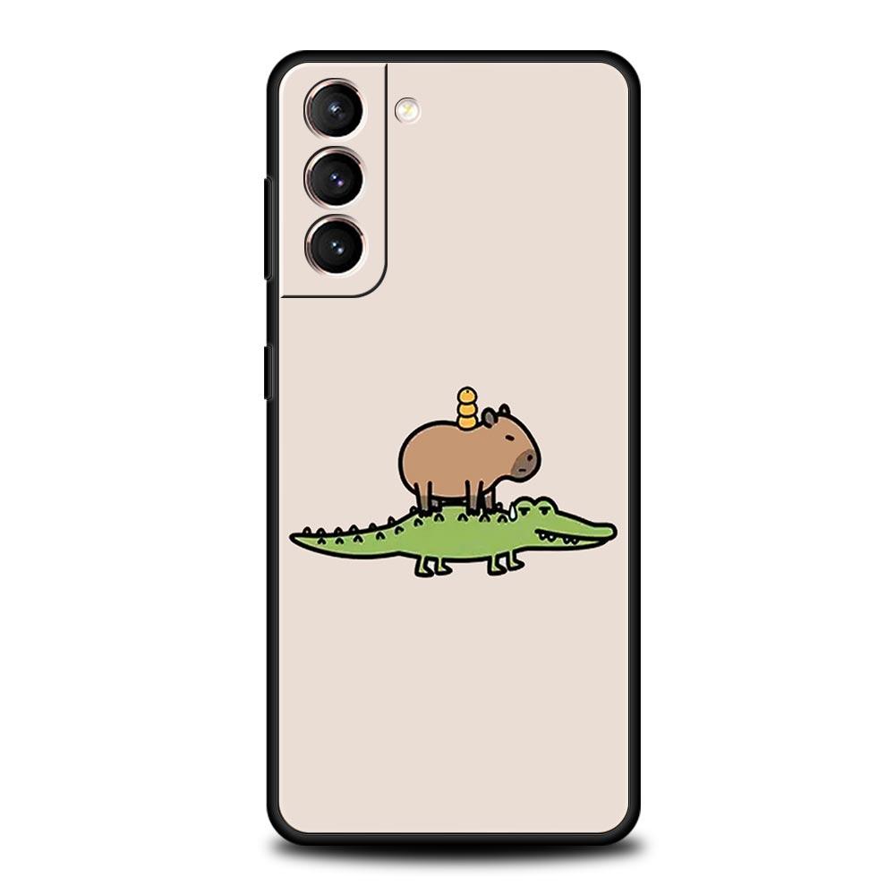 Милый чехол для телефона с капибарой для Samsung Galaxy S24 S23 S22 Ultra S20 S21 FE 5G S10 S9 Plus S10E S8 S7 Edge Мягкий силиконовый чехол