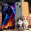Чехол для телефона CAT для iPhone 16 15 14 13 12 Pro Max XR XS X 11 7 8 Plus, противоударный, силиконовый, мягкий, из ТПУ, чехол, сумки