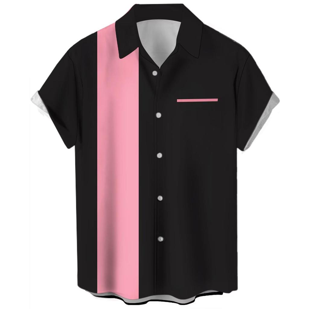 Hawaiian Shirt For Men, Men's Vintage Button Down Bowling Shirts Short Sleeve Summer Beach Shirt