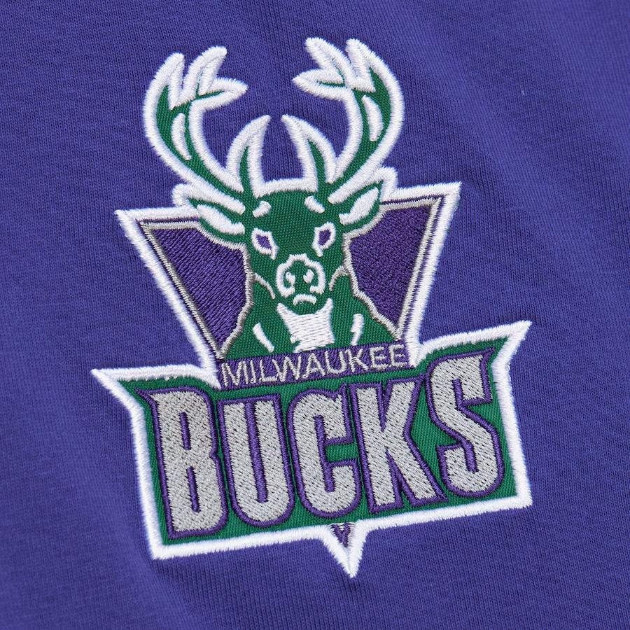 Футболка Mitchell & Ness x NBA Милуоки Бакс Мужская Темно-синяя TCRW6601-MBUYYPPPPURP