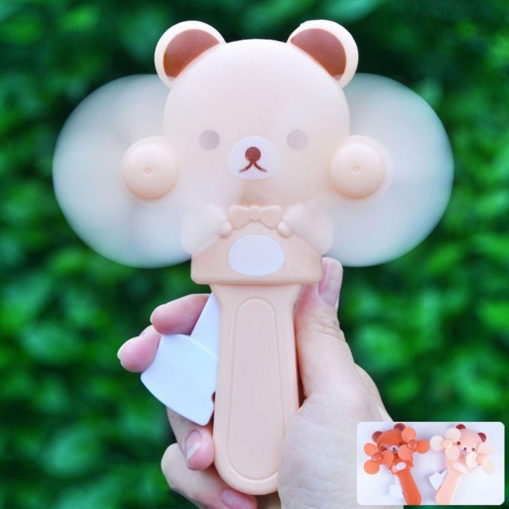 Cute Cartoon Handheld Fan Mini Pocket Fan Summer Cooling Fan Manual Press Fan  Kids