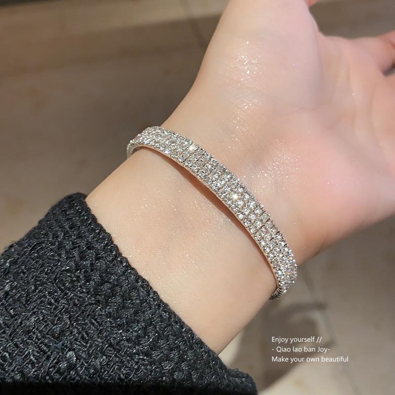 Элегантный европейский браслет с инкрустацией стразами в виде цветов, ювелирное изделие для женщин