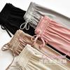 Ice Silk Wide-legged Pant Women's Summer High-waisted Drape Cool Dragging Straight Trousers Casual Thin Sun Trousers