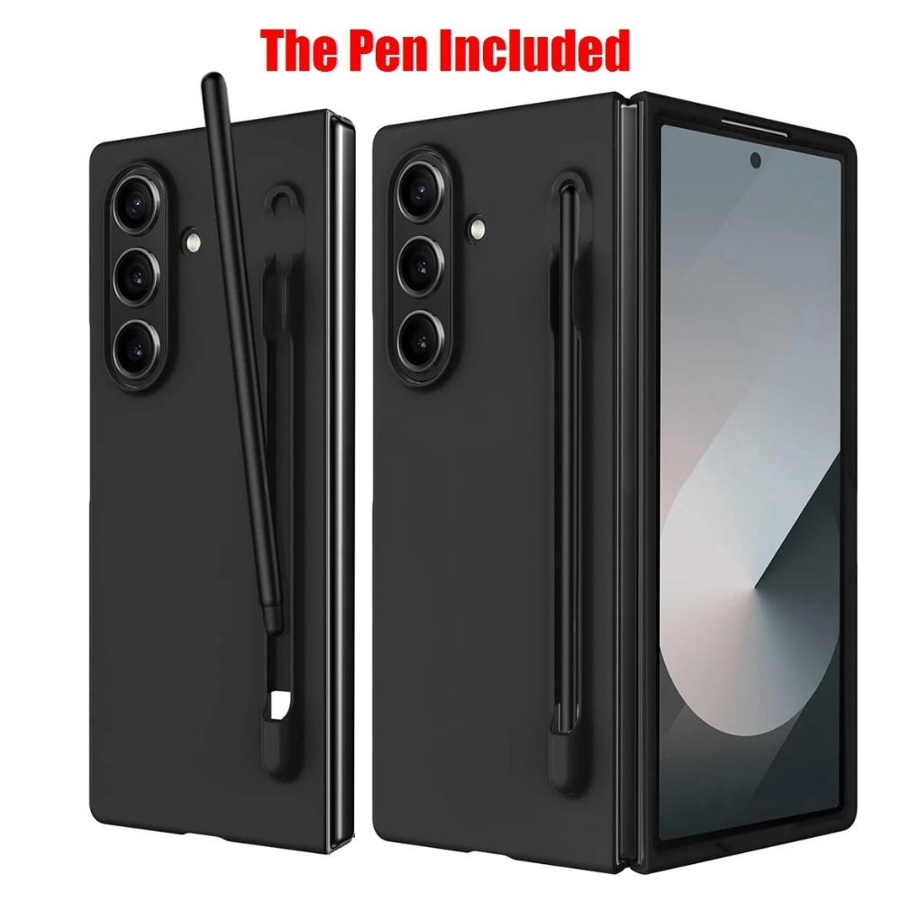 Samsung Galaxy Z Fold 7 6 5 4 3 Fold7 for Samsung Z Fold 7 6 Case with S Pen Holder and Pen Slim Matte PC Shockproof Cover