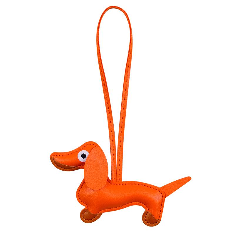 Dachshund Pendant Bag Charms: Cute, Versatile PU Puppy Keychain Accessory