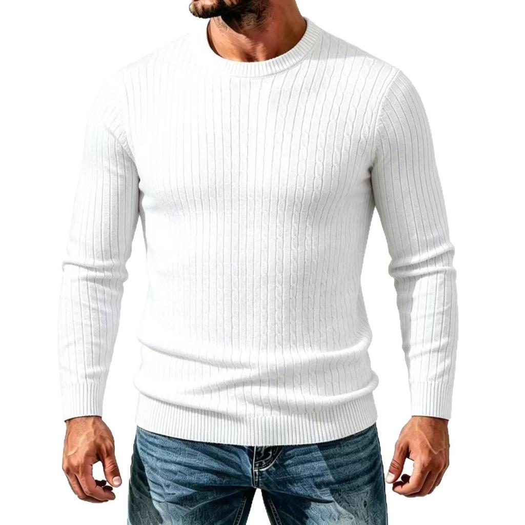Men Slim Fit Plus Size Crew Neck Knit Sweater