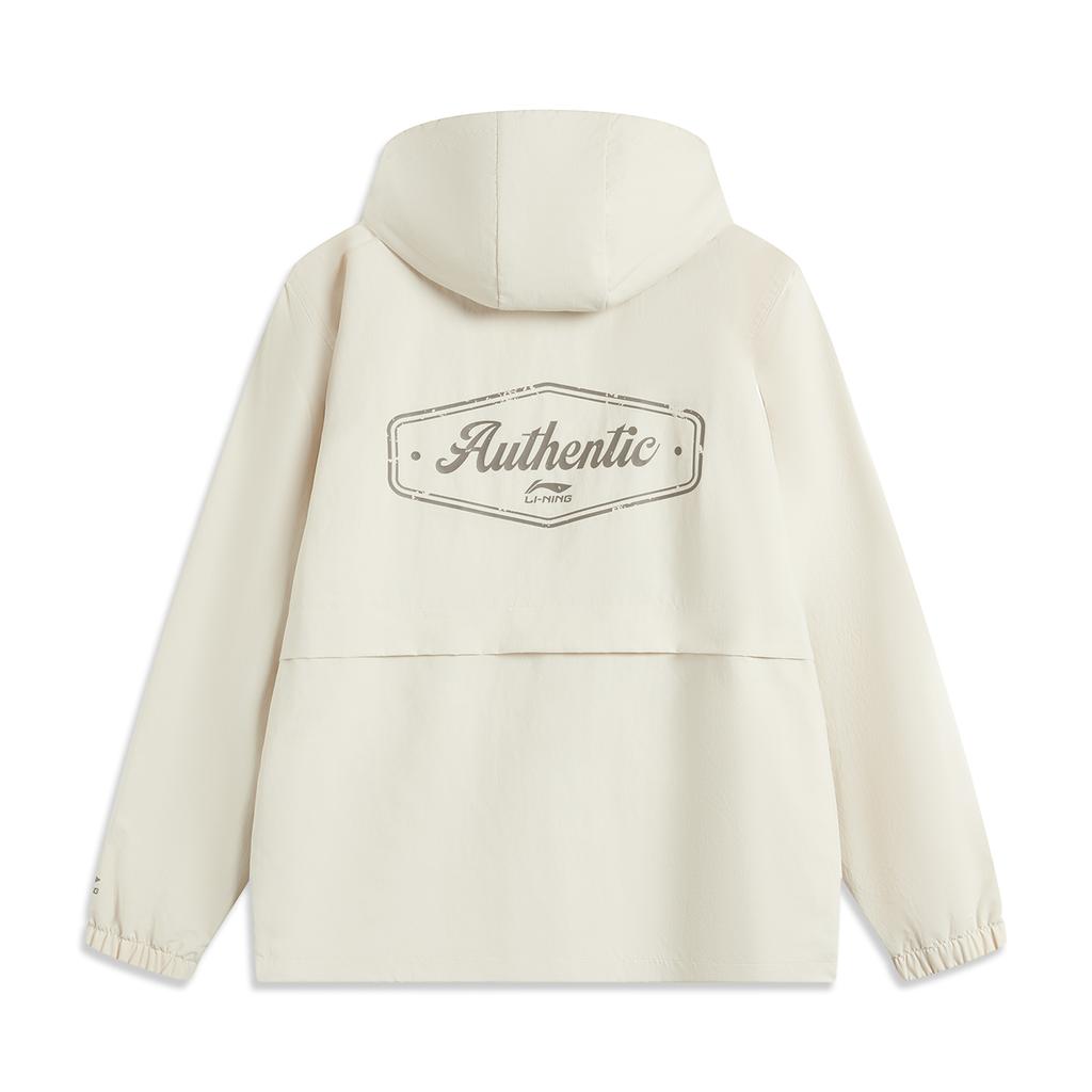 Li Ning Sports Lifestyle Series High Street American Vintage Cardigan Long Sleeve Windbreaker Loose Coat Unisex Upper Clothing Sand-Haky AFDV445-4
