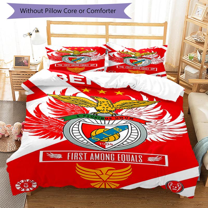 3pcs Football Team (18) Design Cover Set - HD Printed Bedding with 1 Cover and 2 Pillowcases - Perfect for Home and Dorm Decor