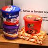 Adorable Cartoon Instant Noodle Bucket Blanket And Pillow Plush Toy Combo
